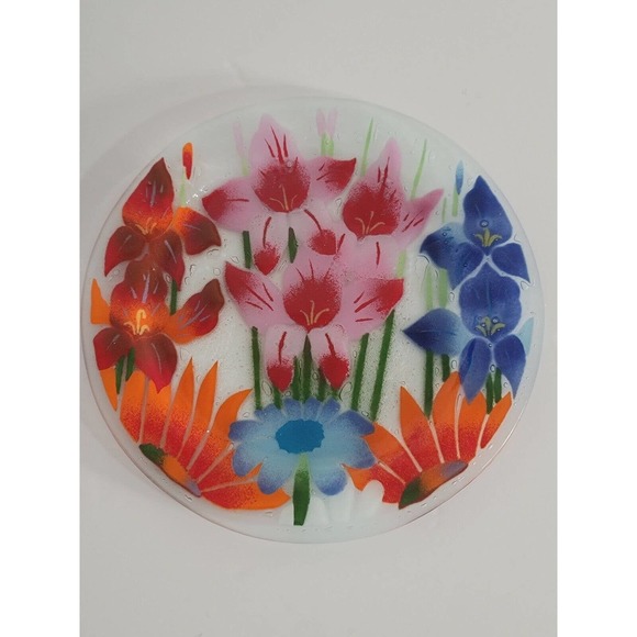 Fusion Art Glass Other - William McGrath InKogneto Fusion Art Glass Wild Flowers 11" Plate #56104 In Box